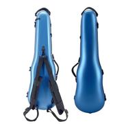 WUQIMUSC Custodia rigida per violino 4/4, leggera, in fibra di carbonio, robusta, protettiva, con cinghie posteriori regolabili e comoda fibbia di bloccaggio, 1,54 kg, rosa (blue)