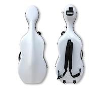 WUQIMUSC Custodia rigida per violoncello 4/4, dimensioni standard, con ruote, in ABS aeronautico, materiali compositi, resistente e robusta, manico integrato con spallacci, impermeabile e stabile