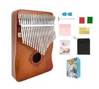 WUQIMUSC Kalimba - Pianoforte a 17 tasti, 21 tasti, strumenti musicali in legno, per adulti, principianti, con martello per accordatura, istruzioni, borsa per il trasporto