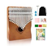 WUQIMUSC Kalimba - Pianoforte da pollice a 21 tasti, 17 tasti, in mogano, con martello per accordatura, istruzioni, borsa per il trasporto, regalo per adulti e principianti