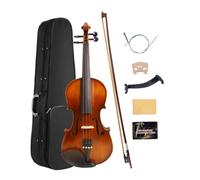 WUQIMUSC Kit violino 1/2 per principianti per bambini e studenti con parte superiore in abete rosso, violino con custodia, arco, colofone, accordatore, spalliera e corde extra