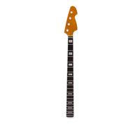 WUQIMUSC Manico per chitarra jazz e basso, in acero, 86,4 cm, tastiera in palissandro, rettangolare, intarsio a blocco, finitura lucida con dado da 42 mm, tacco 64 mm (20 tasti 86,4 cm)