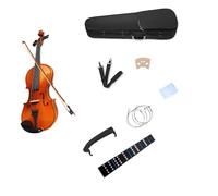 WUQIMUSC Set completo di violino acustico 4/4, in legno massello, accessori in ebano, con custodia rigida, archetto, corde, spalliera, violino per studenti, per principianti e adulti (1/2)