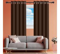 WUQINC 1 Pezzi Tende Oscuranti per Interni 220 x 190 cm Tenda Termica Isolante Freddo con Occhielli 100% Tende Termiche con Anelli per Finestra Soggiorno Camera da Letto Balcone, marrone