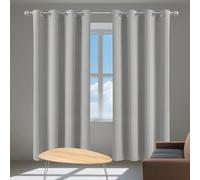 WUQINC Tende Finestre 1 Pezzo Set 162 x 199 cm Isolanti Termiche Tenda Velluto Soggiorno per Interni Finestre con Anelli, Grigio Chiaro