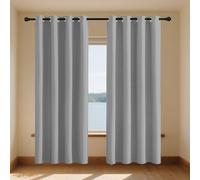 WUQINC Tende Soggiorno Oscuranti 162 x 189 cm Antirumore/Porta Finestra Casa/Vari Colori Tende Cameretta Bambini per Il Soggiorno e La Camera, Grigio Chiaro