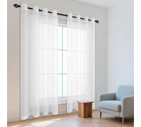 WUQINC Tende Trasparenti 180 x 200 cm Trasparente Moderne Trasparenti Eleganti Belle per Camera da Letto e Tende Camerettabambini, Bianco