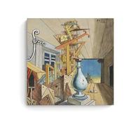 WurBu Giorgio De Chirico Surrealismo Painter Works, Metafisica Interni 2, Stampe artistiche da parete su tela, da appendere, idea regalo, decorazione per la casa, 40 x 40 cm