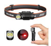 Wurkkos HD12 EDC Torcia frontale ricaricabile a LED con magnete 850 lm, mini luce rossa AA, per interni ed esterni, avventure durante escursioni e campeggio (5000 K)