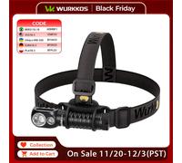 Wurkkos HD20 Lampada frontale ricaricabile 21700 Faro 2000lm Doppio LED LH351D XPL USB Carica inversa Coda magnetica Luce da campo da lavoro