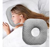 Wuronsa Cuscino per piercing all'orecchio per chi dorme di lato con foro per CNH e dolore all'orecchio, infiammazione dell'orecchio, piaghe da decubito, in cotone e poliestere, cuscino per dormire