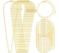 Wurosi Kit di 20 braccialetti per collane a catena, catena in oro 18 carati, con collana da 45 cm e braccialetto con ciondoli da 16,5 cm con chiusura a moschettone, perfetto per la creazione di