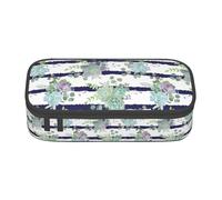 WURTON A righe Succulente Stampa Matita Caso Forniture,Multiuso,Cosmetic Storage Bag Pencil Case Organizer