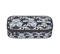 WURTON Killer Whale Stampa Matita Caso Scuola Forniture,Multiuso,Cosmetici Storage Bag Pencil Case Organizer