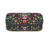 WURTON Sugar Horror Skull and Flowers Print Pencil Case Stationery Storage Bag School Supplies, Teen Girls, Boys Pencil Case