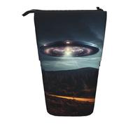 WURTON UFO at night - Astuccio telescopico per matite con stampa, versatile, per ufficio e adulti, idea regalo