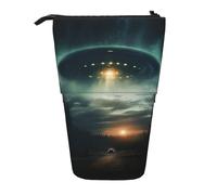 WURTON UFO at night - Astuccio telescopico per matite con stampa, versatile, per ufficio e adulti, idea regalo