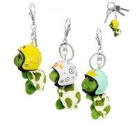WUSANNA 3PCS Portachiavi Tartaruga,Portachiavi Tartaruga Espressione Divertenti e Duraturi,Tartaruga Peluche Ciondolo per Ornamento con Cappello,Carino Tartaruga Peluche Portachiavi per Casa
