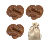 WUSANNA Cacca Finta, 3 Pezzi Cacca Finta Realistica, Gran Bretagna Giocattolo Cacca, Realistico False Cacca, Perfetto per Il Primod Aprile e Gli Scherzi Halloween, Viene Fornito con Borsa