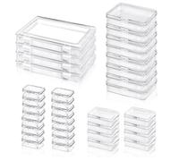 Wusboo 36 Mini Scatole di Plastica Trasparente con Coperchio 4 Formati Scatoline per Oggetti Scatola di Plastica Piccola Scatoline Trasparenti Organizer per Piccoli Oggetti