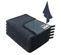 Wusboo Asciugamani in microfibra, panno asciugatura auto, 600 g/m² - Confezione da 5, senza pelucchi, senza aloni, ad asciugatura rapida, per lavaggio auto, doccia e pulizia (Blu-grigio, 60x40 cm)