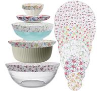 Wusboo Coperture in Tessuto Elastico, Set da 10 Pezzi Coperture di Copertura per Alimenti, Coperture per Alimenti Impermeabili per Ciotole con Design di Frutta per Insalatiere in Vetro e Pentole