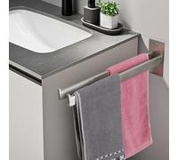 Wusboo Porta Asciugamani Bagno Adesivo, Portasciugamani Senza Fori in Acciaio Inossidabile, Installazione Adesiva o con Viti, Doppia Barra con Design Anti-Caduta, Portasciugamani Adesivo per Bagno