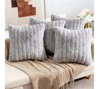 Wusboo Set 4 Federe Cuscini Divano 40 x 40CM in Velluto, Morbidi Copricuscini Decorativi in Velluto con Cerniera Invisibile, Copricuscini Divano per Divano, Camera da Letto, Casa e Auto