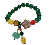 WUSHADEHANS Bracciale di Cristallo, Bracciale amuleto di Coniglio Multi-Gemma in Cristallo Portafortuna con Ciondolo al Quarzo Talismano(Pumpkin)
