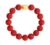 WUSHADEHANS Bracciale di Cristallo, Bracciale in Cristallo cinabro con Perline da 11 mm Amuleto for Protezione