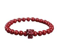 WUSHADEHANS Bracciale di Cristallo, Bracciale Rosso con Cristallo Naturale ad Alto Livello di cinabro, Animali dello Zodiaco, Equilibrio, Fascino(Tiger)
