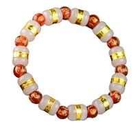 WUSHADEHANS Bracciale di Cristallo, Feng Shui Amuleto Bracciale in Giada Hetian Giada Naturale in Agata Bianca con Pietra preziosa Mantra Perle