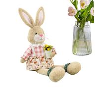 Wusideday Coniglietto Peluche Pasquale con Gambe Lunghe, Abbracciabile Divertente A Gambe Lunghe Decorazione Pasquale, Figura Coniglietto Piedi, Statuine di Conigli Peluche