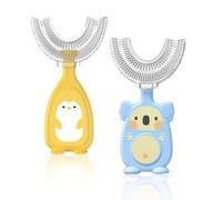 WUSJC 2PCS Spazzolino da Denti a Forma di U, Spazzolino da Denti a Forma di U per Bambini, spazzolino Manuale per Pulizia a 360°