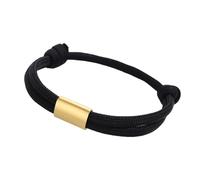 WUSJCOF 1 Bracciale nero in corda d'oro Accessori da uomo Bracciale personalizzato fatto a mano in corda intrecciata Sport Surf impermeabile Regalo regolabile per uomini Ragazzi