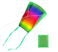 WUSJCOF 1 Pezzo Aquilone Portatile Arcobaleno con Lunghe Code Colorate, Aquilone Monofilo per Principianti, Aquilone Facile da Pilotare per Giochi e Attività all'Aperto (Multicolore)