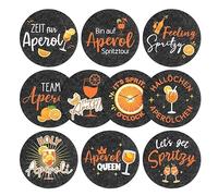 WUSJCOF 10 sottobicchieri Aperol in feltro, regalo Aperol Spritz accessori, sottobicchieri Aperol, decorazione Aperol, decorazione da tavolo per bicchieri da cocktail