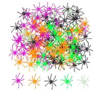 WUSJCOF 100 Pezzi di Ragni Finti per Decorazioni di Halloween, Ragnetti Realistici in 5 Colori come Giocattoli Scherzo per Feste di Halloween