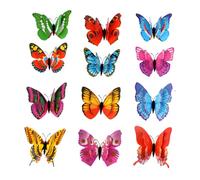 WUSJCOF 12 pezzi farfalle decorative da parete, decorazioni da parete in metallo a forma di farfalla, decora per casa, giardino, portico, decorazioni a parete da esterno, con adesivo biadesivo