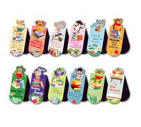 WUSJCOF 12 Pezzi Segnalibri Magnetici con Frasi Motivazionali, Animali, Segnalibri Colorati per Lettura e Scuola, Segnalibro Particolare, Regalo Compleanno, Natale, Laurea, per Amici, Studenti