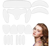 WUSJCOF 16 pezzi Cerotti Antirughe SiliconeRiutilizzabile Cuscinetto Antirughe Patch Silicone Trasparente, per Fronte, Occhi, Guance, Collo e Petto