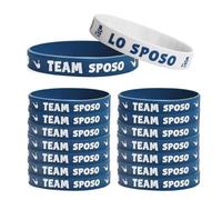 WUSJCOF 16pz Gadget Addio al Celibato Bracciale Silicone Uomo Sposo Futuro e Amico dello Sposo Accessori Blu per Festa Matrimonio e Fidanzamento