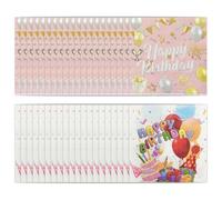 WUSJCOF 2 confezioni da 40 tovaglioli di carta 2 stili Oro e rosa Happy Birthday Party Carta velina 33 x 33 cm Happy Birthday Party Carta velina usa e getta Accessori per decorazioni