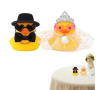 WUSJCOF 2 paperelle di gomma per matrimoni, sposi, mini coppie di paperelle, paperelle di gomma, regalo, souvenir, benedizione nuziale, regalo elegante e commovente