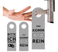 WUSJCOF 2 pezzi accessori porta in feltro - Gadget per gamer, accessori porta 'Non disturbare' o 'Entra', regalo per ragazzi adolescenti, decorazione per stanza gaming, regali cool per gamer (Grigio)