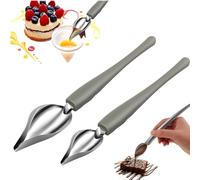 WUSJCOF 2 Pezzi Chef Art Pencil Matita Chef in Acciaio Inox Decospoon per Piatti da Cucina Decorazione,Disegna e Decorare per Torte Cioccolatini Pasticcini