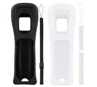 WUSJCOF 2 Pezzi Custodia morbida in silicone per telecomando Nintendo Wii,colore: Nero/bianco