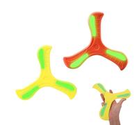 WUSJCOF 2 Pezzi Giocattoli da Lancio A Tre Ali, Fluorescenza Notturna, Morbido e Boomerang per Bambini, all'aperto in Schiuma, Il Ragazzo e La Ragazza Esterna di Volo (Rosso, Giallo)