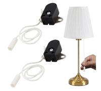 WUSJCOF 2 pezzi interruttore a corda per montaggio, mini interruttore on off 2 poli per lampade e luci, 2A 250V AC per accensione e spegnimento