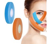 WUSJCOF 2 Pezzi Nastro Facciale,Tape Kinesiologico Professionale, Cerotti Antirughe per il Viso, Anti Falten, Face Lifting Tape, Anti Wrinkle Patches, Japanese Face Tape (1.25cm*5m) (2 colori)